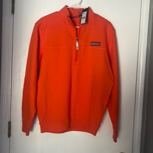 Orange Vinyard Vines 1/4 zip sweatshirt